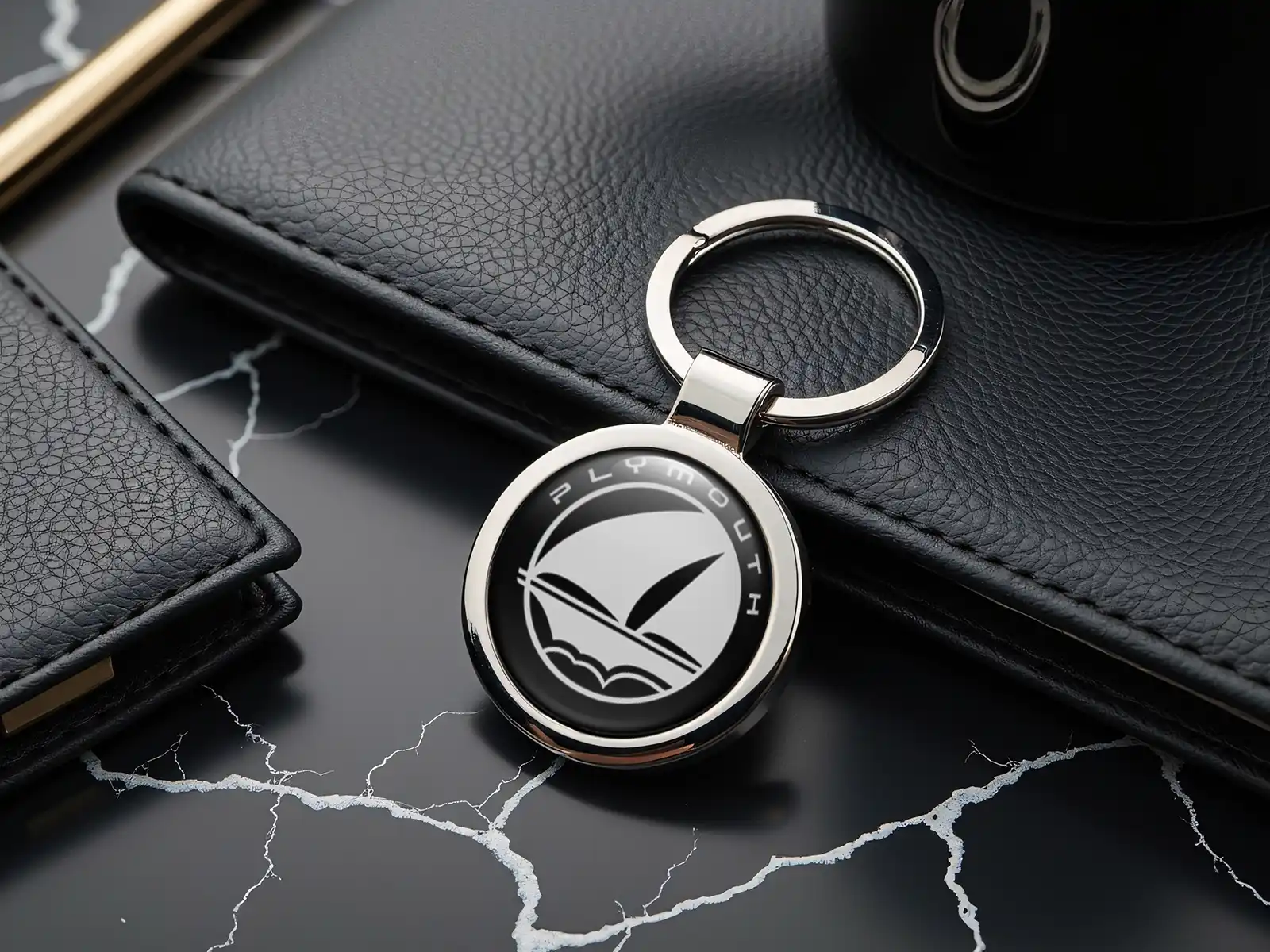 Plymouth Porte-clés Métal Alliage Robuste Style Durable